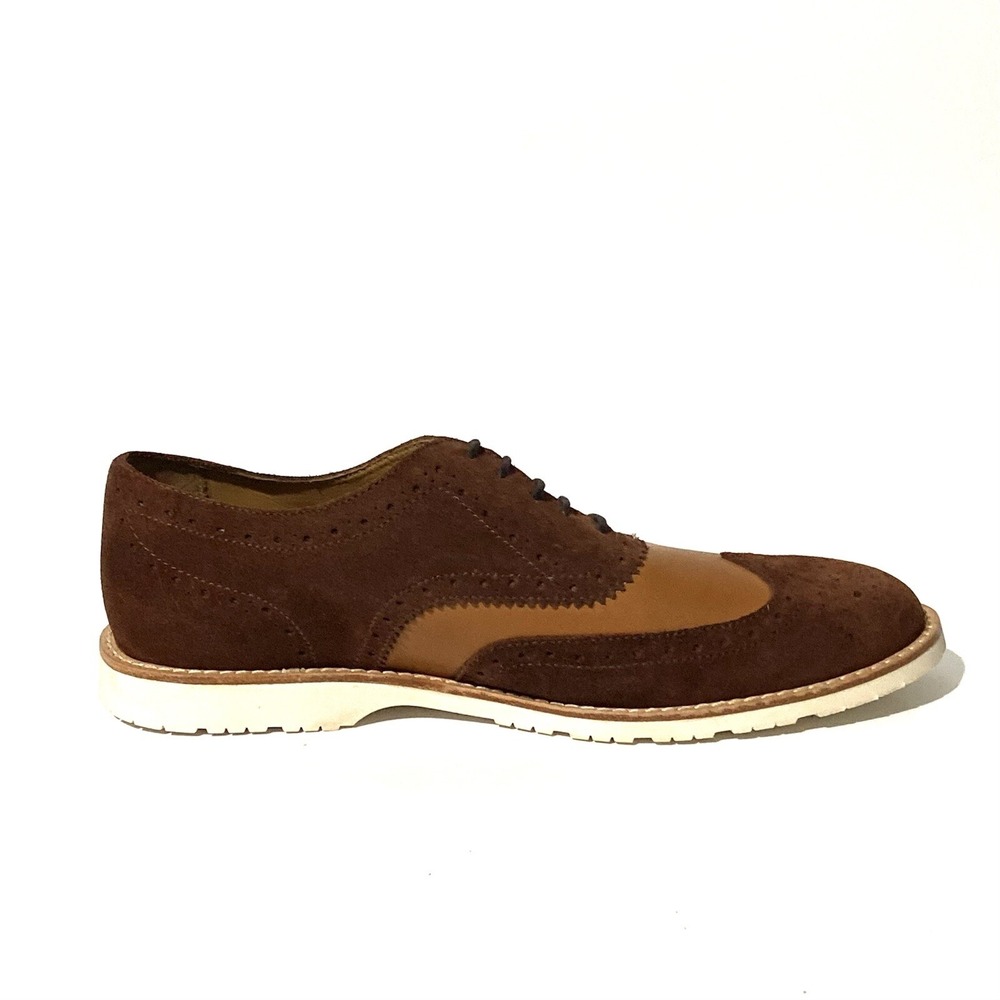 Brooks Brothers Wingtip Brown Suede Dress Shoes Oxford Red Fleece Men's 9 - Picture 5 of 10